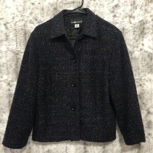 Sag Harbor Women's knit Button Purple blazer coat Size 12